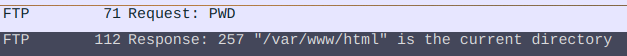 The attacker using pwd after login to find the current working directory
